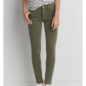 AE Olive Green Super Stretch Pants 4S